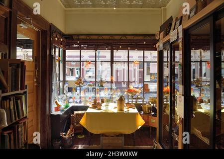 Gardiner, Maine, USA. Interior of one of the numerous shops along the pleasant and tidy main street in the small Maine community of Gardiner. Stock Photo