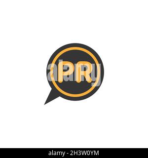 Public relations logo. PR letters. Vector illustration. PR agency sign Stock Vector