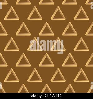 Seamless pattern with impossible triangle. Geometric background with triangular shapes. Vector illustration Stock Vector