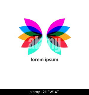 Butterfly abstract geometric logo. Insect icon. Vector illustration Stock Vector