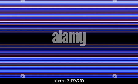 Blue and red gradient horizontal stripes creating hypnotic tunnel, seamless loop. Animation. Glowing parallel laser beams with a wider black stripe in Stock Photo