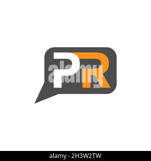 Public relations logo. PR letters. Vector illustration. PR agency sign Stock Vector