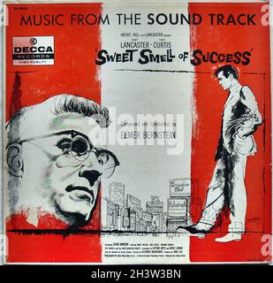 1957 Burt Lancaster Tony Curtis the Sweet Smell of Success Lp Soundtrack Cover Illustration Times Square Stock Photo