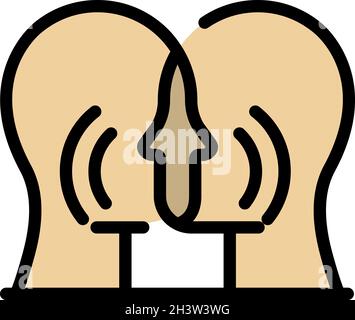 Personal foreign speaking icon. Outline personal foreign speaking vector icon thin line color flat isolated Stock Vector