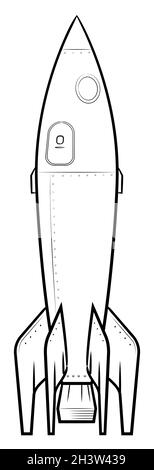 Vintage space rocket - vector illustration of a vehicle. Stock Vector