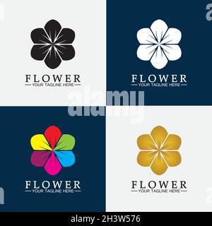 Flower logo vector illustration design template Stock Vector