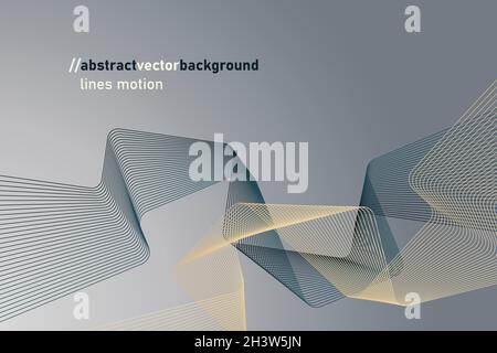 Abstract tech background with rotating lines Stock Vector