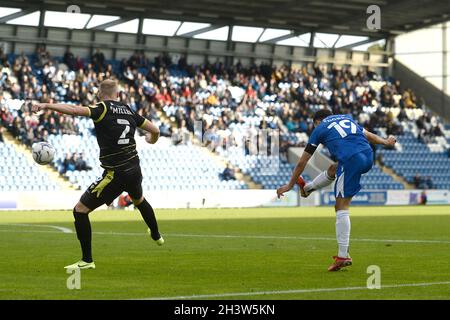 Colchester, UK. 15th July, 2012. Armando Dobra of Colchester United scores his sides second goal to make the scoreline 2-0 - Colchester United v Scunthorpe United, Sky Bet League Two, JobServe Community Stadium, Colchester, UK - 30th August 2021 Editorial Use Only - DataCo restrictions apply Credit: MatchDay Images Limited/Alamy Live News Stock Photo