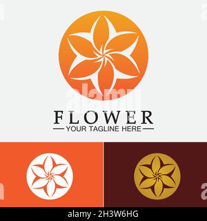 Flower logo vector illustration design template Stock Vector