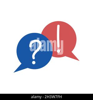Two logo comments. Message icon. Communication symbol. Explanation concept. Support, help sign. Coaching vector illustration Stock Vector