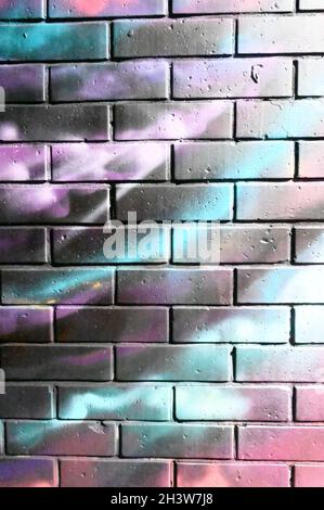 Background of colorfull brick wall texture, Vintage style Stock Photo