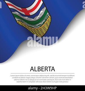 Waving flag of  is a province of Canada on white background. Banner or ribbon vector template Stock Vector