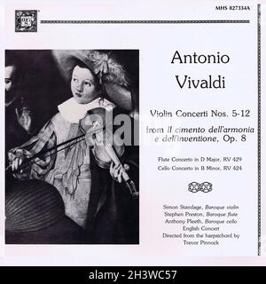 Vivaldi Concerti 5-12, Op8 Il cimento dell'armonia e dell'inventione, Op 8 - Standage Pinnock MHS - Classical Music Vintage Vinyl Record Stock Photo