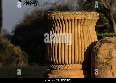 Vajrapani Pillar. Buddhist Monuments at Sanchi. Madhya Pradesh, India Stock Photo