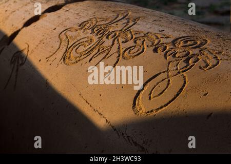 Pillar 10. Monuments at Sanchi. Madhya Pradesh, India Stock Photo