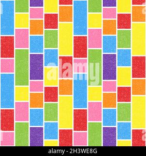 Seamless repeating pattern. Colorful building blocks with texture. Stock Vector