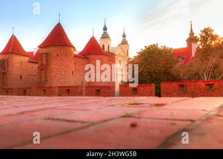 Warsaw, Poland Barbacan, Polish barbakan Stock Photo