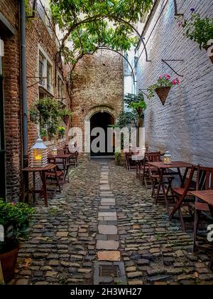 A narrow place very beautiful and well decorated Stock Photo