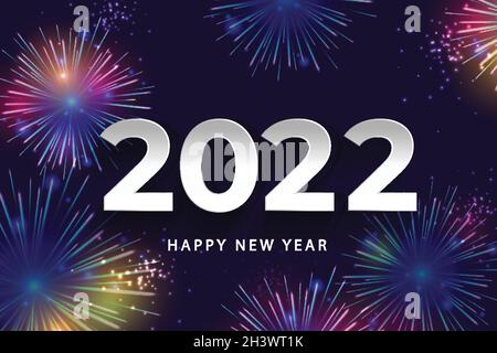 fireworks new year  2022 vector design illustration Stock Vector