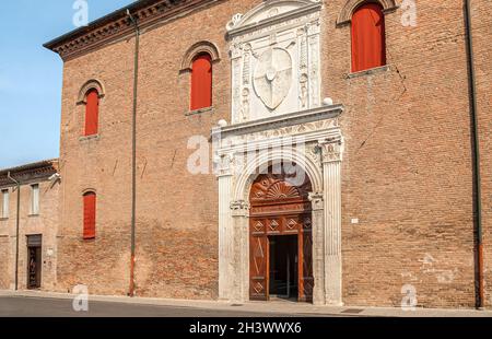 Entrance to Museo di Schifanoia in Ferrara Stock Photo
