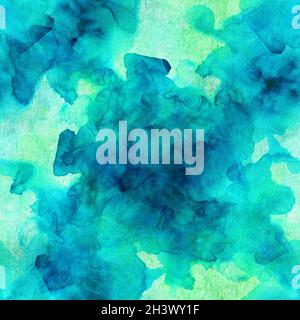 Seamless abstract background pattern wiith blue and teal splashes Stock Photo