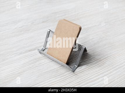 Card holder, business cards Stock Photo