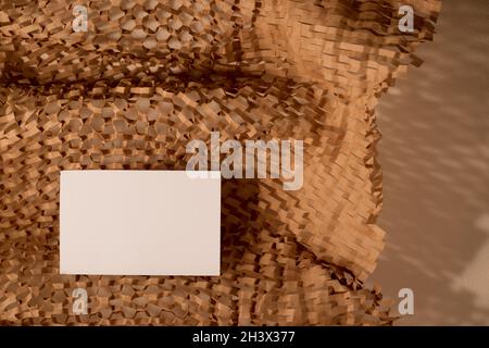 Empty business card with place for text. Blank contact card with place for company details Stock Photo