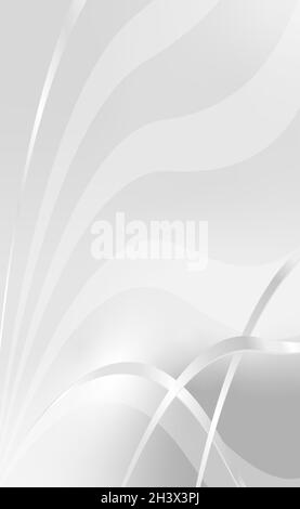 White - gray vector background with wavy lines - illustration Stock Photo