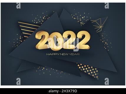 golden new year 2022 concept vector design illustration Stock Vector