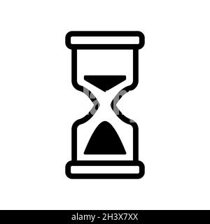 Hourglass sand stopwatch icon. Loading pointer web or app UI symbol. Vector illustration isolated on white background. Stock Vector