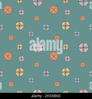 Seamless pattern with colourful stylized Christmas bubbles. Stock Vector