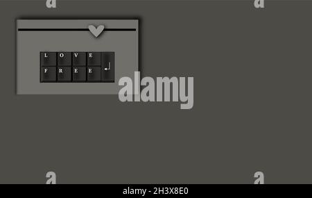 Illustration Love Keyboard Stock Vector