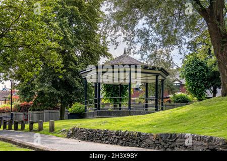 LLANGOLLEN, DENBIGHSHIRE, WALES - JULY 11 : View of the bandstand  in LLangollen, Wales on July 11, 2021 Stock Photo