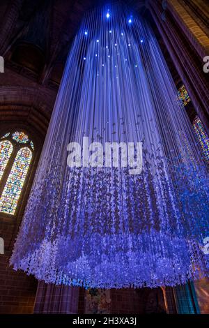 LIVERPOOL, UK - JULY 14 : Interior of Liverpool Metropolitan Cathedral, Liverpool, Merseyside, England, UK on July 14, 2021
