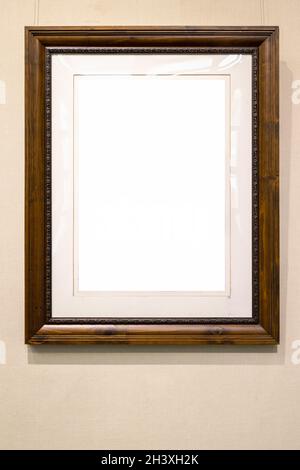 Blank wooden picture frame Stock Photo