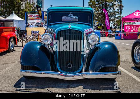 Reno, NV - August 4, 2021: 1933 Plymouth Model PC Sedan at a local car show. Stock Photo