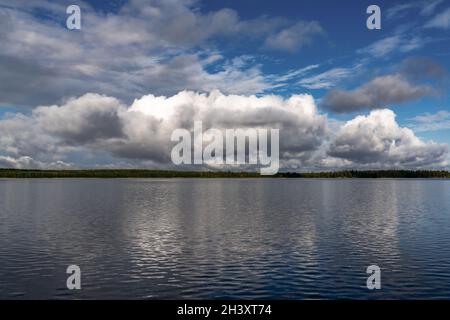 Vaasa harborfront with the old harbormaster building and the Love Vaasa sign Stock Photo