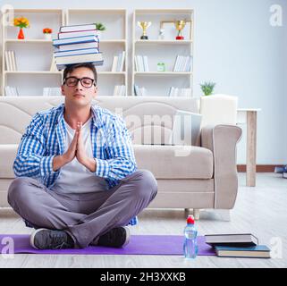 Young student preparing for university exams Stock Photo