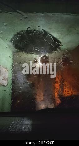 Rainy night through the car window Stock Photo - Alamy