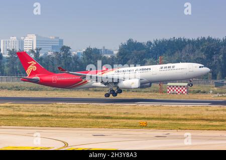 Shenzhen Airlines Airbus A330-300 aircraft Beijing airport in China Stock Photo