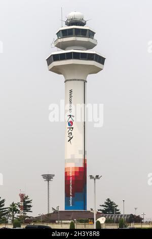 Seoul Gimpo International Airport Tower in South Korea Stock Photo