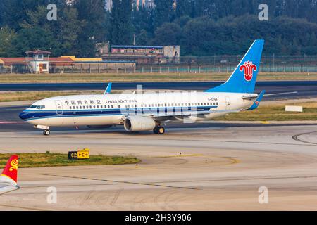 China Southern Airlines Boeing 737-800 Aircraft Beijing Airport in China Stock Photo