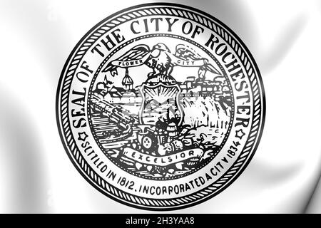 3D Seal of Rochester (New York state), USA. 3D Illustration. Stock Photo