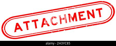 Grunge red attachment word rubber seal stamp on white background Stock Vector