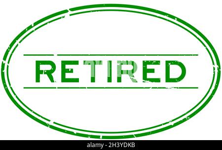 Grunge green retired word oval rubber seal stamp on white background Stock Vector