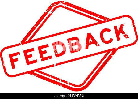 Grunge red feedback word rubber square seal stamp on white background Stock Vector