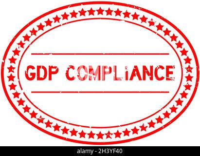 Grunge red GDP (Abbreviation good distribution practice) compliance word oval rubber seal stamp on white background Stock Vector