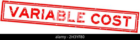 Grunge red variable cost word sqaure rubber seal stamp on white background Stock Vector