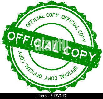 Grunge green master copy word round rubber seal stamp on white ...