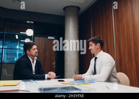 Job interview HR with business people talking on meeting at office. Human resources concept. Stock Photo
